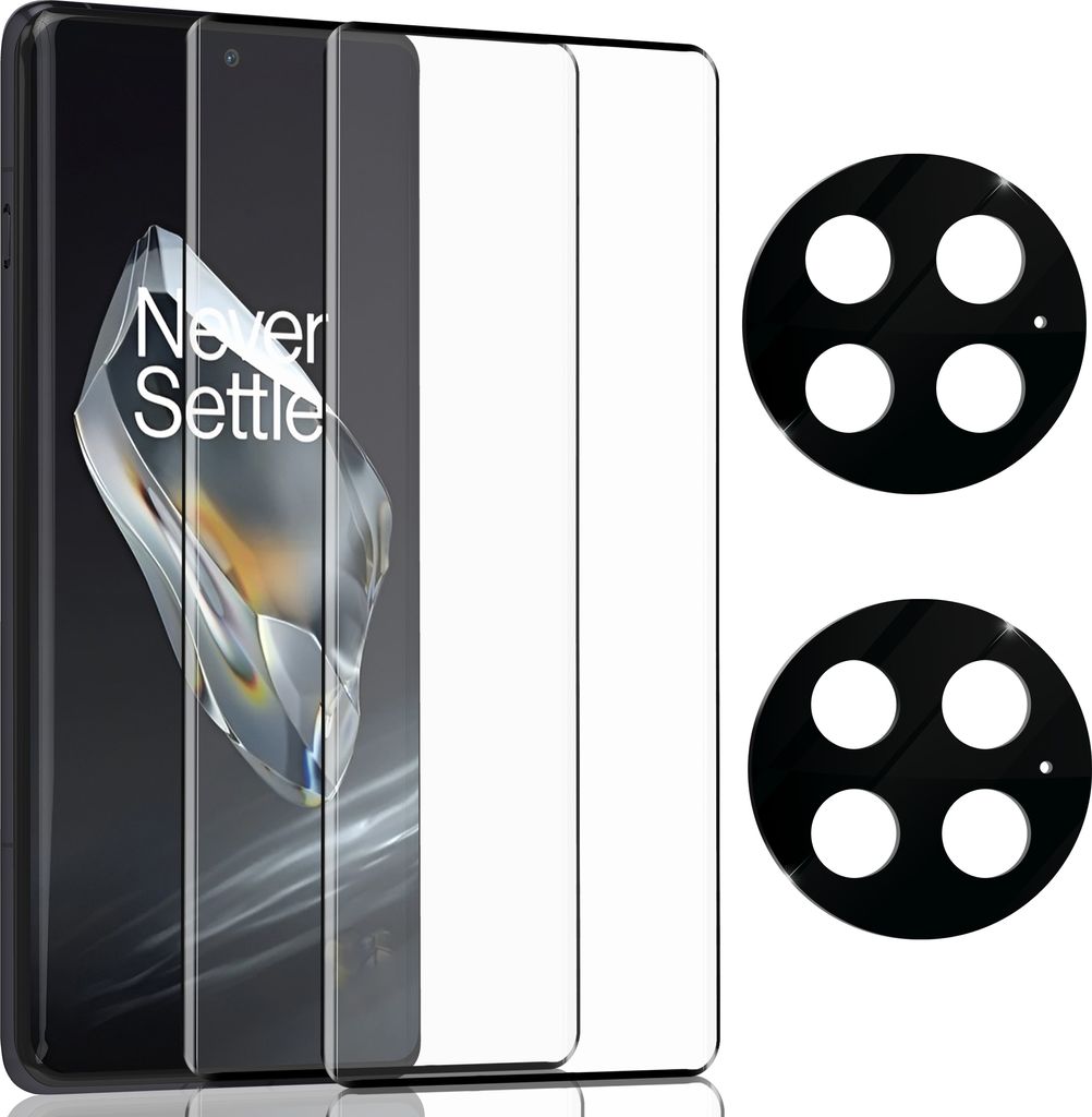 2-Pack OnePlus 13 Displayschutzfolie und 2-Pack Objektivschutzfolie – gehärtetes Glas 9H – Sup-Qualität 3D