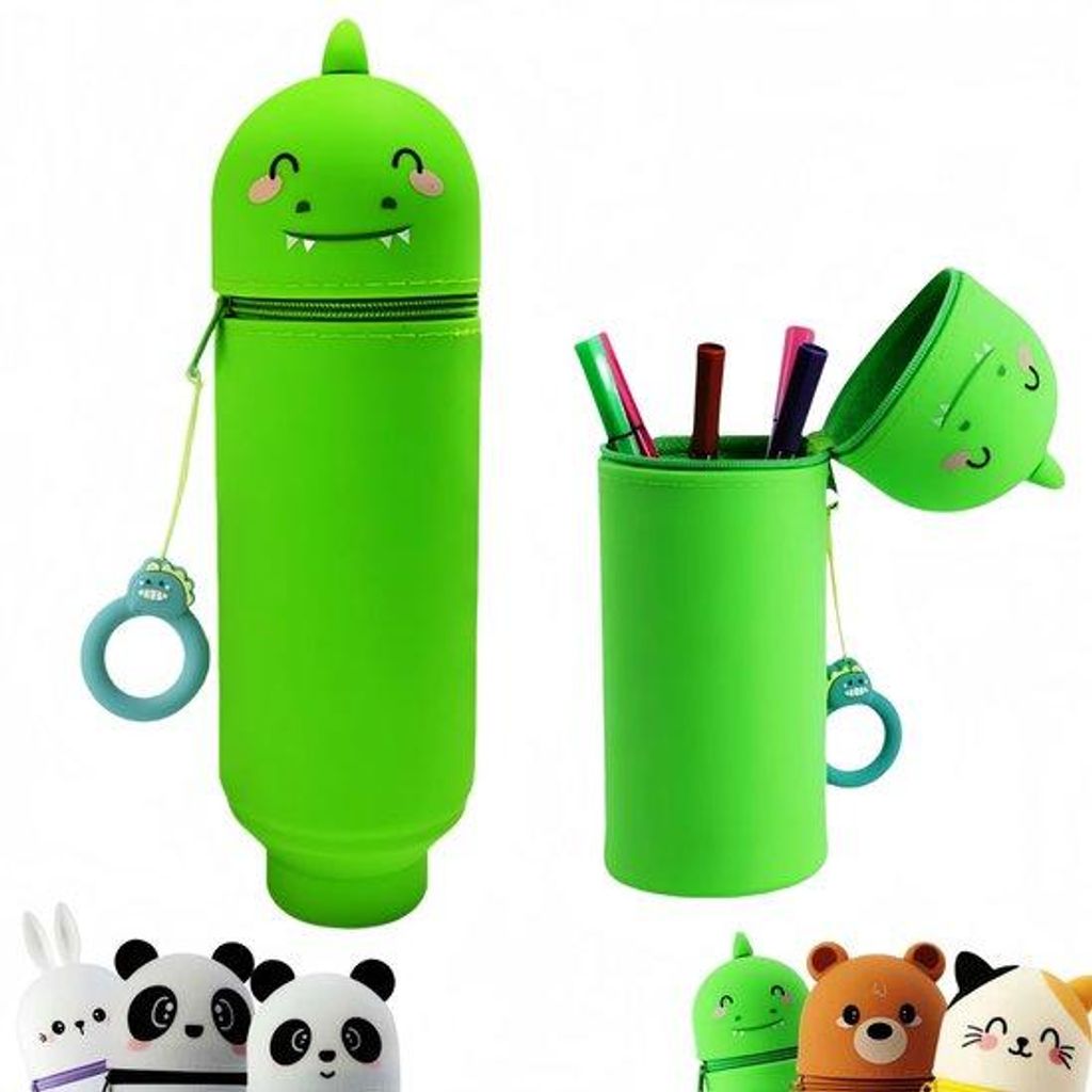MHwan Kawaii-Etui, niedlicher und bequemer Silikongriff, leicht zu transportieren und aufzuhängen, kann als Stifthalter und Etui verwendet werden,...
