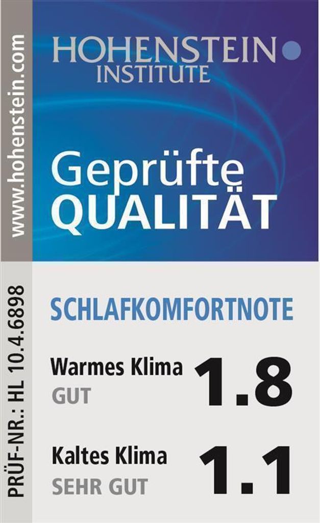 Häussling Daunen und Feder Bettdecke Königstraum 200 x 220 cm Kassettenbett 6x7 mit Biese 2 cm Innen