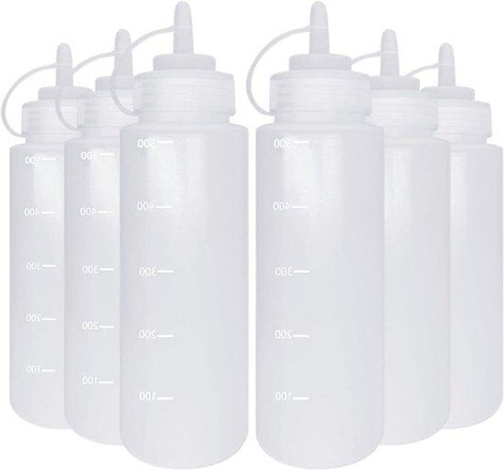 Kunststoff-Dosenverschlussflaschen 500 ml, 6 Stück, wiederbefüllbar und leckfrei.