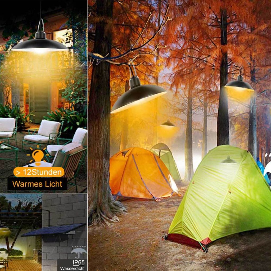 warmweiß-1 Solarpanel auf 2 Lampe-DDP LED Solar Produktbild 6