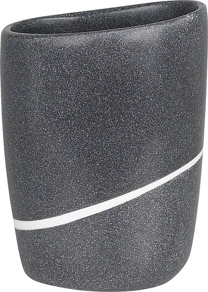 Spirella Zahnputzbecher Zahnbürstenhalter "Etna" 9,5 x 7 x 12,5 cm Steinoptik - Grau