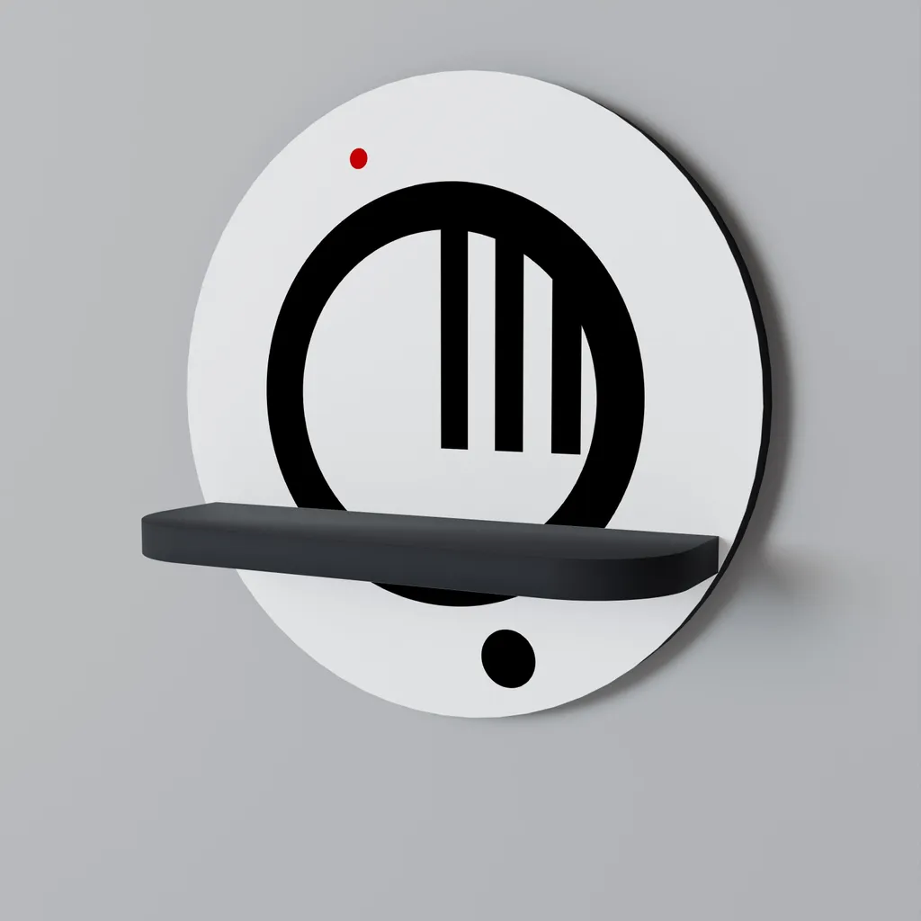 Étagère ronde noire MINIMAL DOTS pour ranger et décorer votre salon