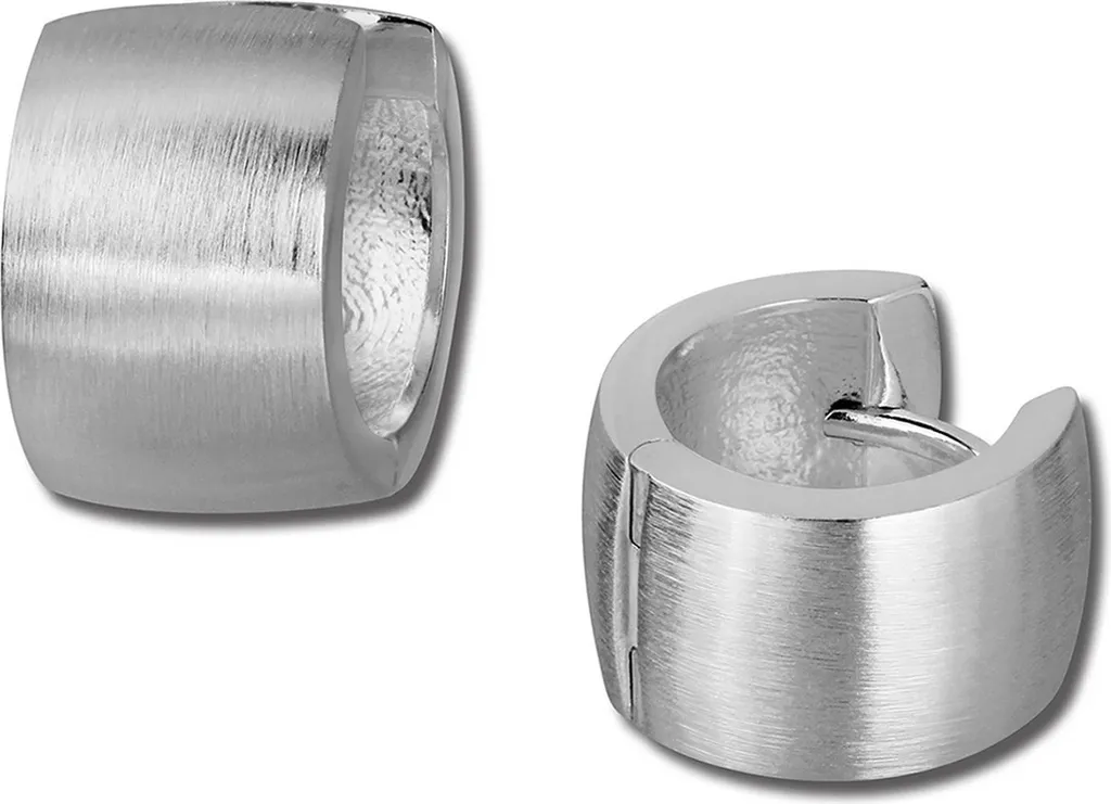 Petites Créoles Argent Mat 13mm SilberDream pour Look Quotidien Chic