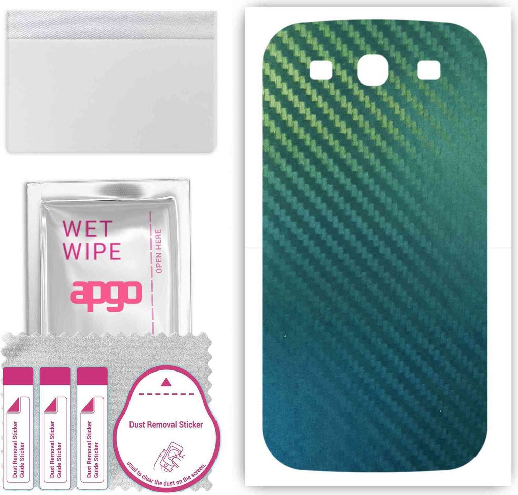 apgo Rückseite Schutzfolie, Skin, kompatibel mit Samsung Galaxy S3 i9300, Hinten Displayschutzfolie aus Vinylfolie, kratzfest, einfache Montage - ...