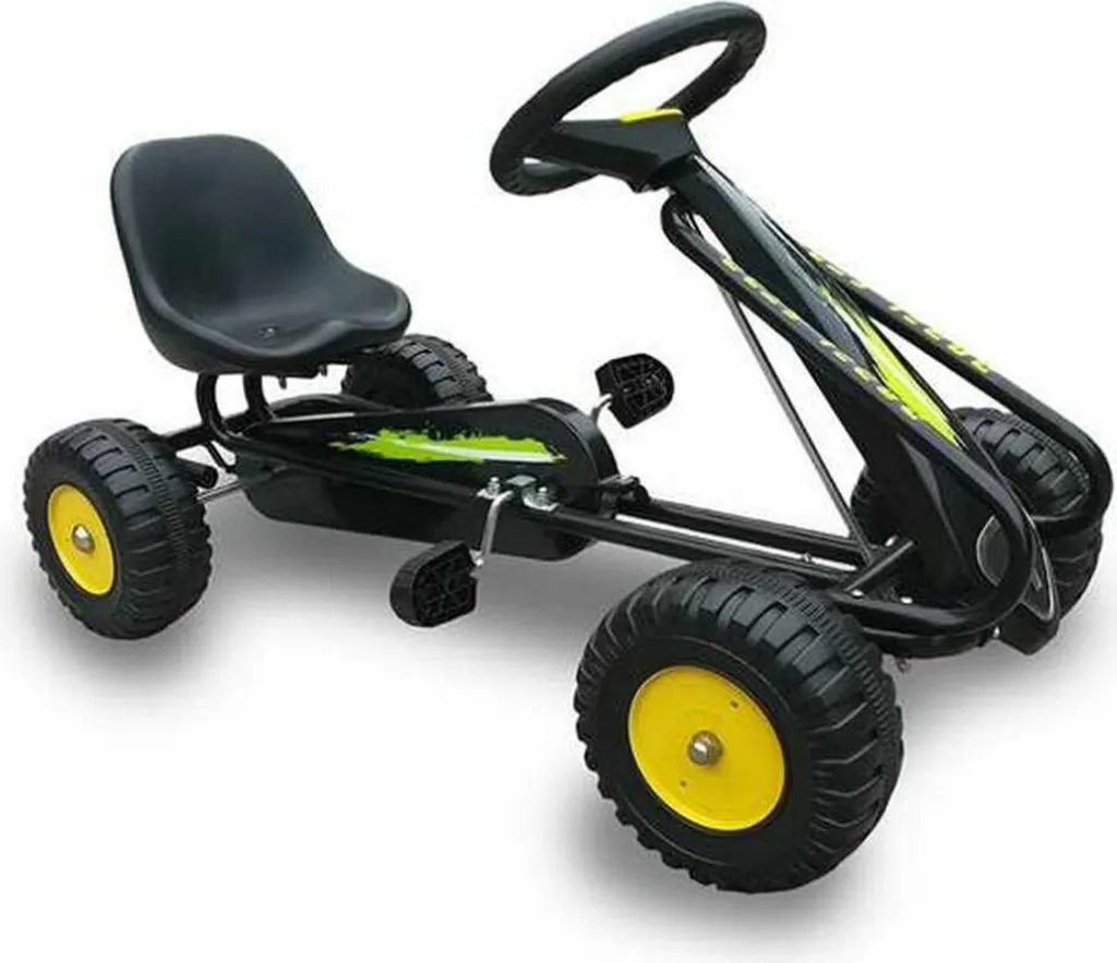 Go Kart Black avec Siège Ajustable - Voiture de Kart robuste et maniable