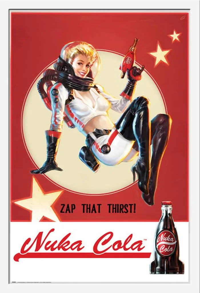 Poster Fallout 4 Nuka Cola + Cornice Shinsuke MDF Bianco | Arredo Gaming