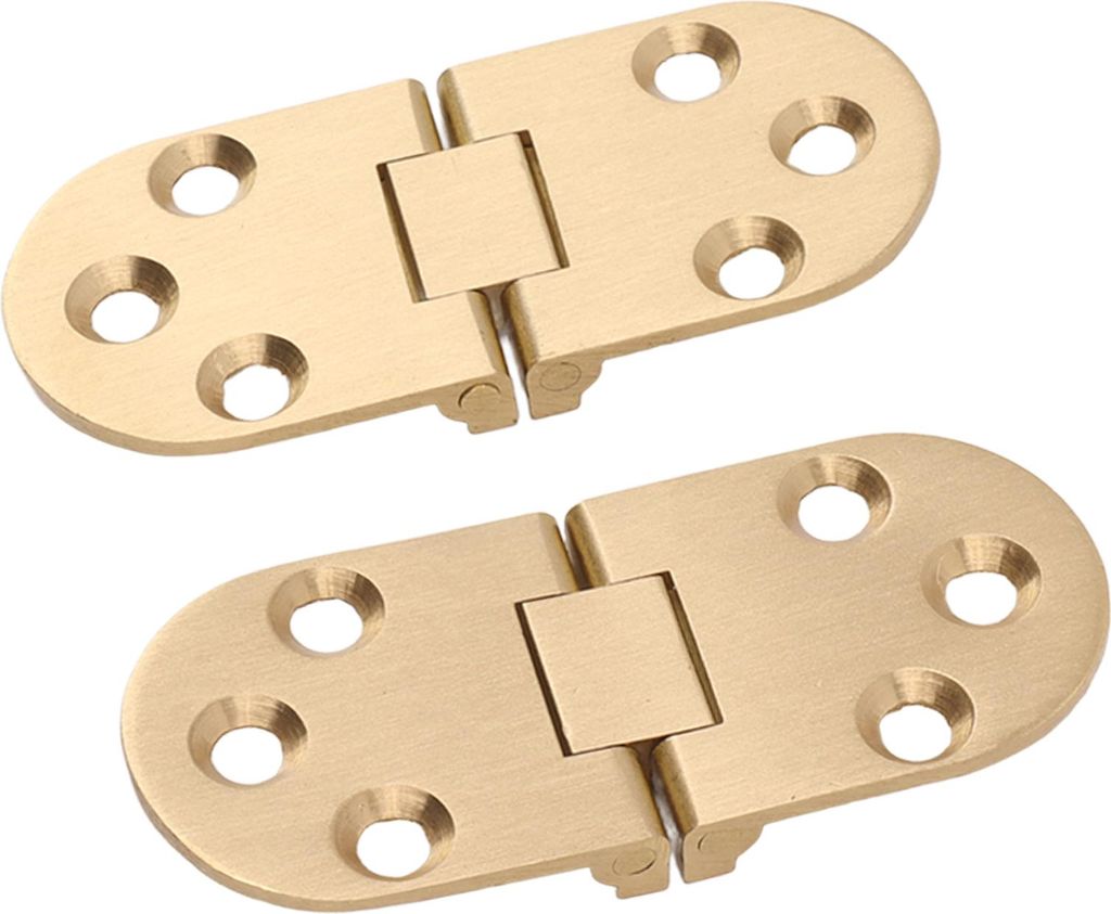 2 Sets falten Flip Top Scharnier rostfeste Runde Runde 180 Grad Messingklappe mit Schrauben fr die Tischn?hmaschine 2,0 mm/0,08 Zoll