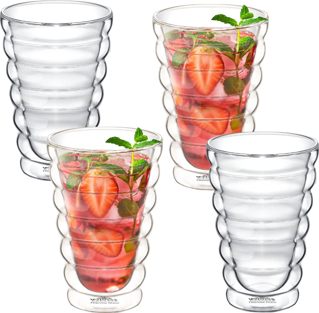 Wilmax Doppelwandiges Thermoglas 300 ml 4er Set WL-888417/A4
