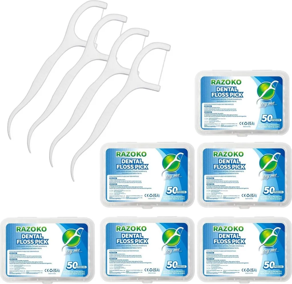 Fil dentaire Sticks Interdental Floss étui de voyage de 300 pièces