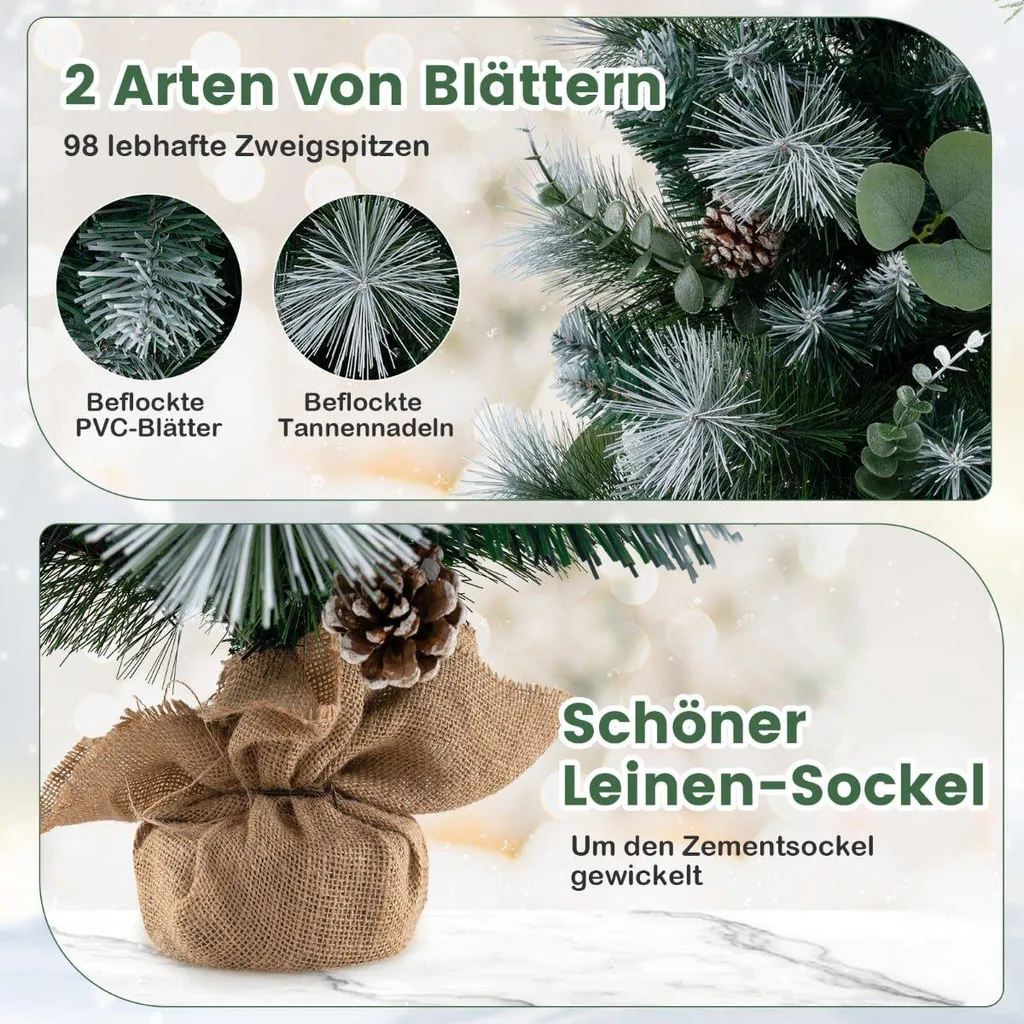 Arbre de Noël pour petits espaces 90 cm pré-éclairé avec mode minuterie