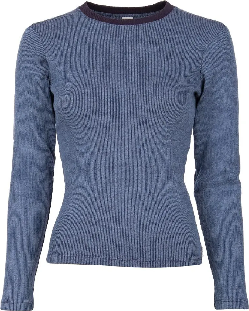 Iriedaily 2 Tone Rib LS Navy XS : Tee-shirt Manches Longues Bleu Marine
