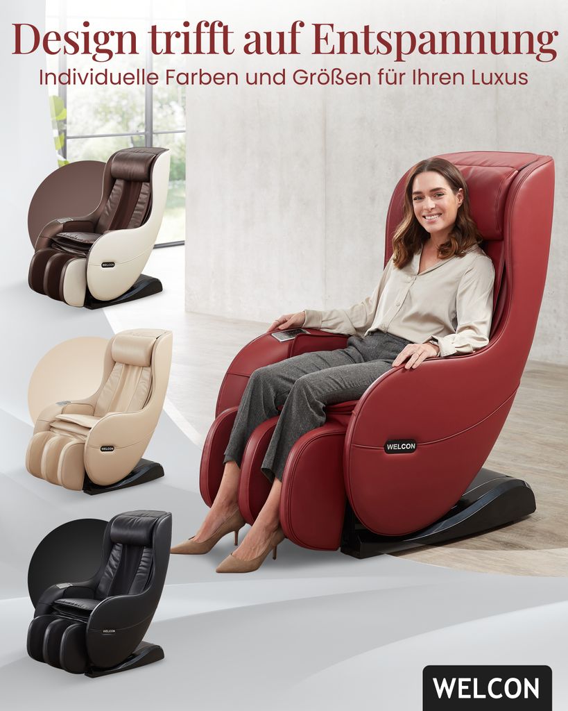 WELCON Massagesessel EASYRELAXX rot / weinrot / bordeaux - Produktbild 8