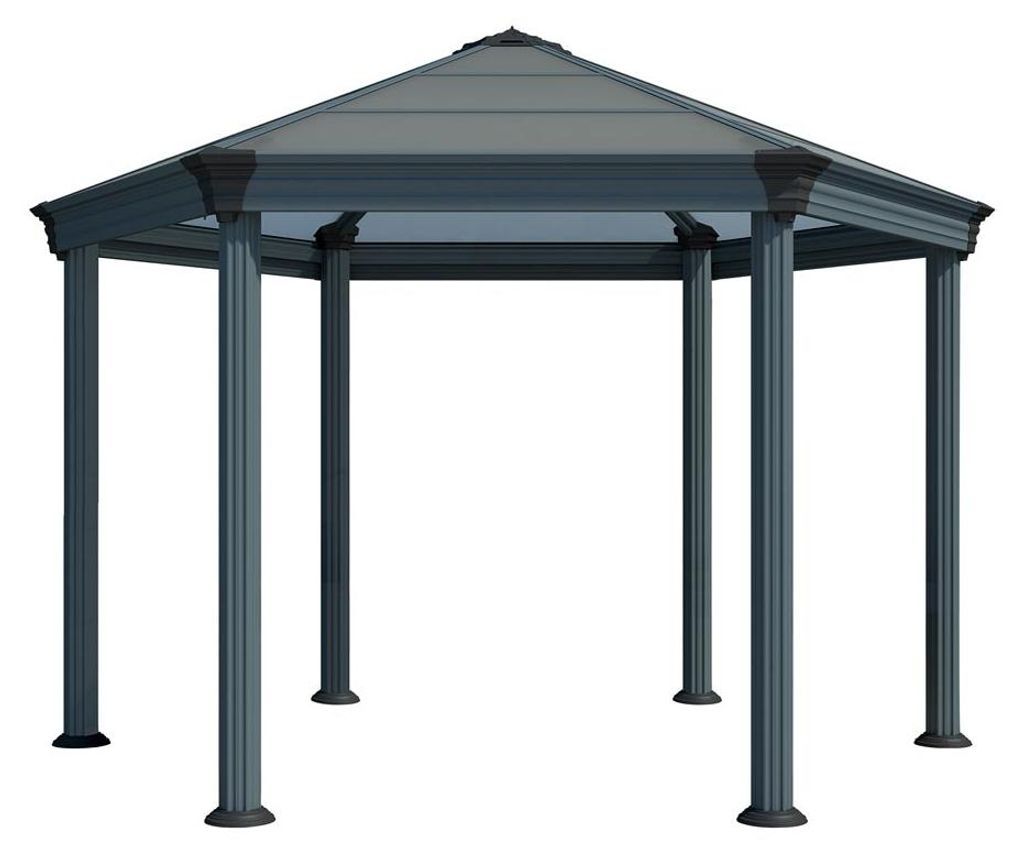 Palram - Canopia Aluminium Pavillon Roma Anthrazit 415x359 Produktbild 
