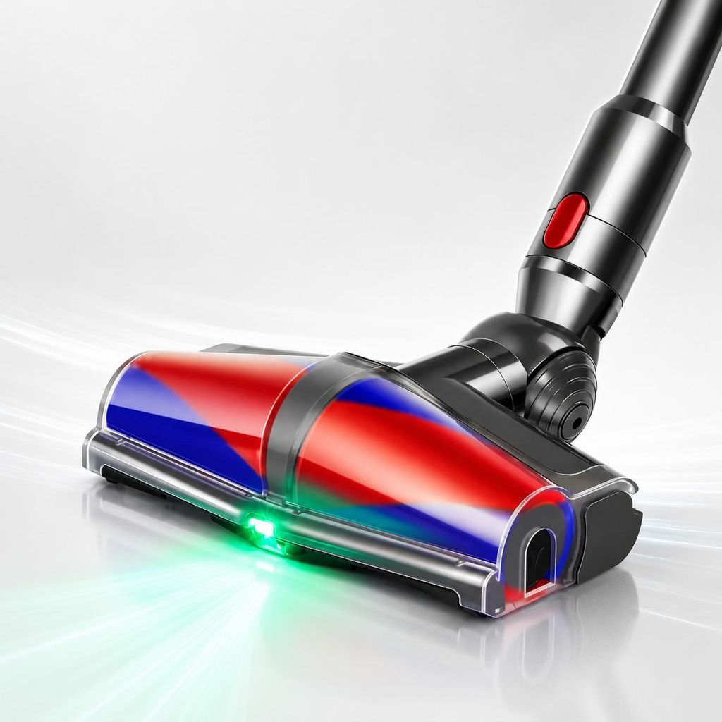 Bürste für Dyson V7,V8,V10,V11,V15 Staubsauger Elektrobürste mit Doppelroller, Anti-Haar-Tangle-Roller, Laser-LED für Hartboden und Kurzflorige...
