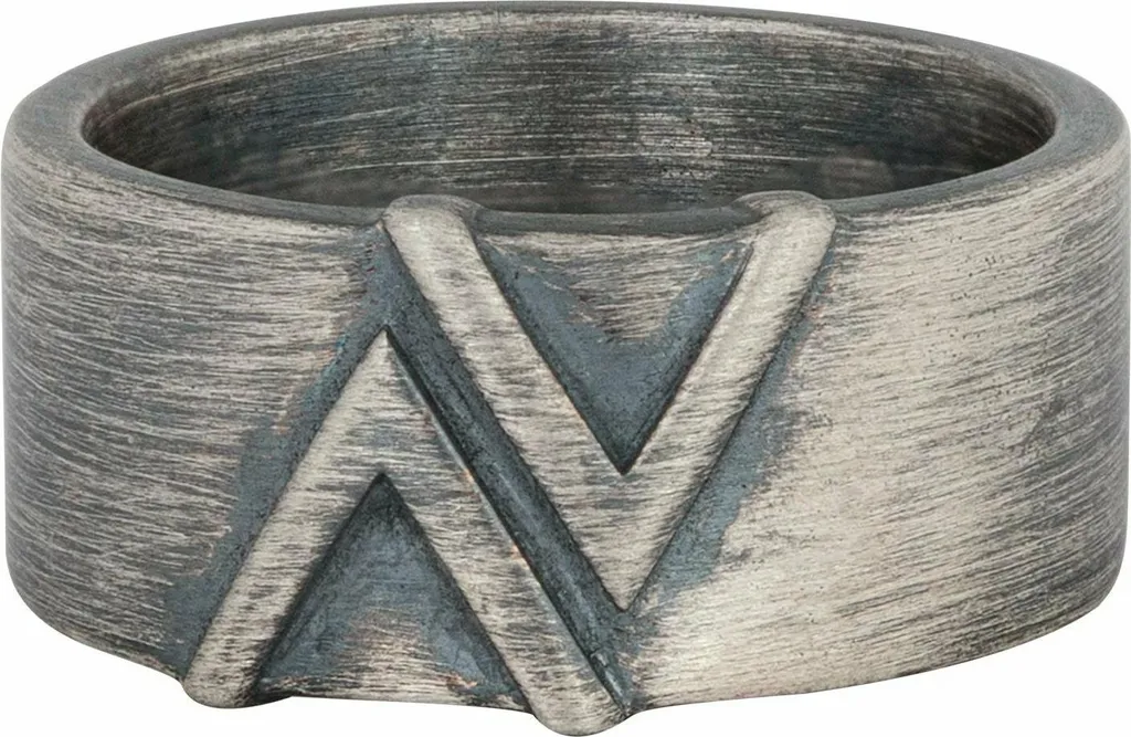 Anello caï Uomo Triangolo Argento 925 Ossidato Opaco - Stile Urban