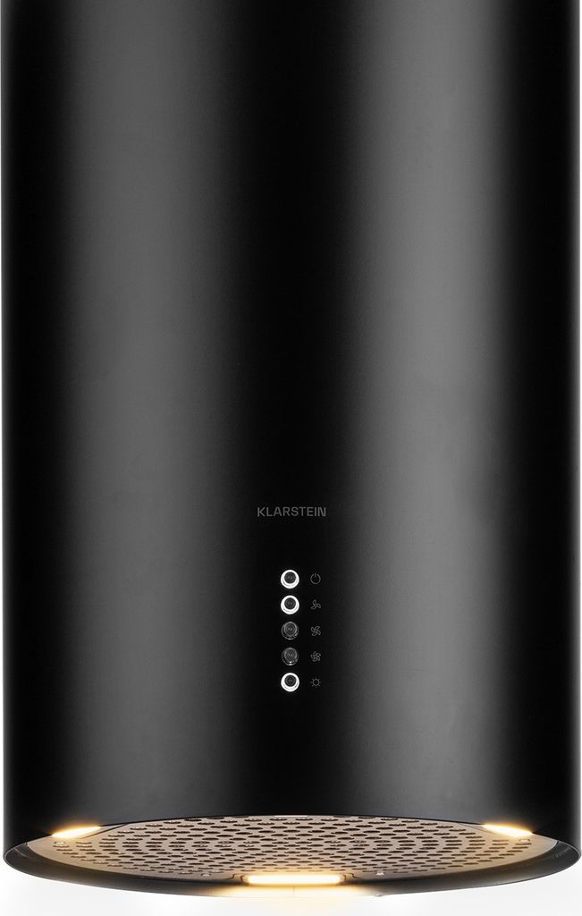 Klarstein Insel-Abzugshaube, Dunstabzug für Arbeitsplatte, 600m³/h Luftstrom, Verstellbare Inselhaube Umluft Freihängend mit Rohr-Design, 3 Stuf...