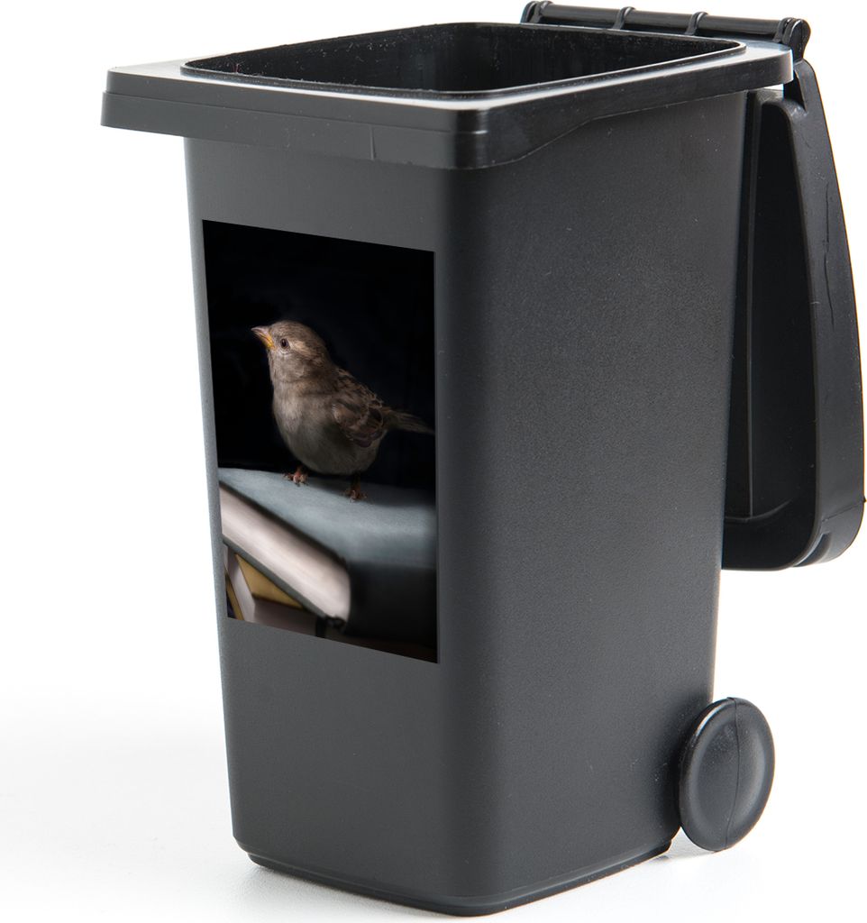 MuchoWow Mülltonnenaufkleber Vogel - Bücher - Porträt 40x60 cm