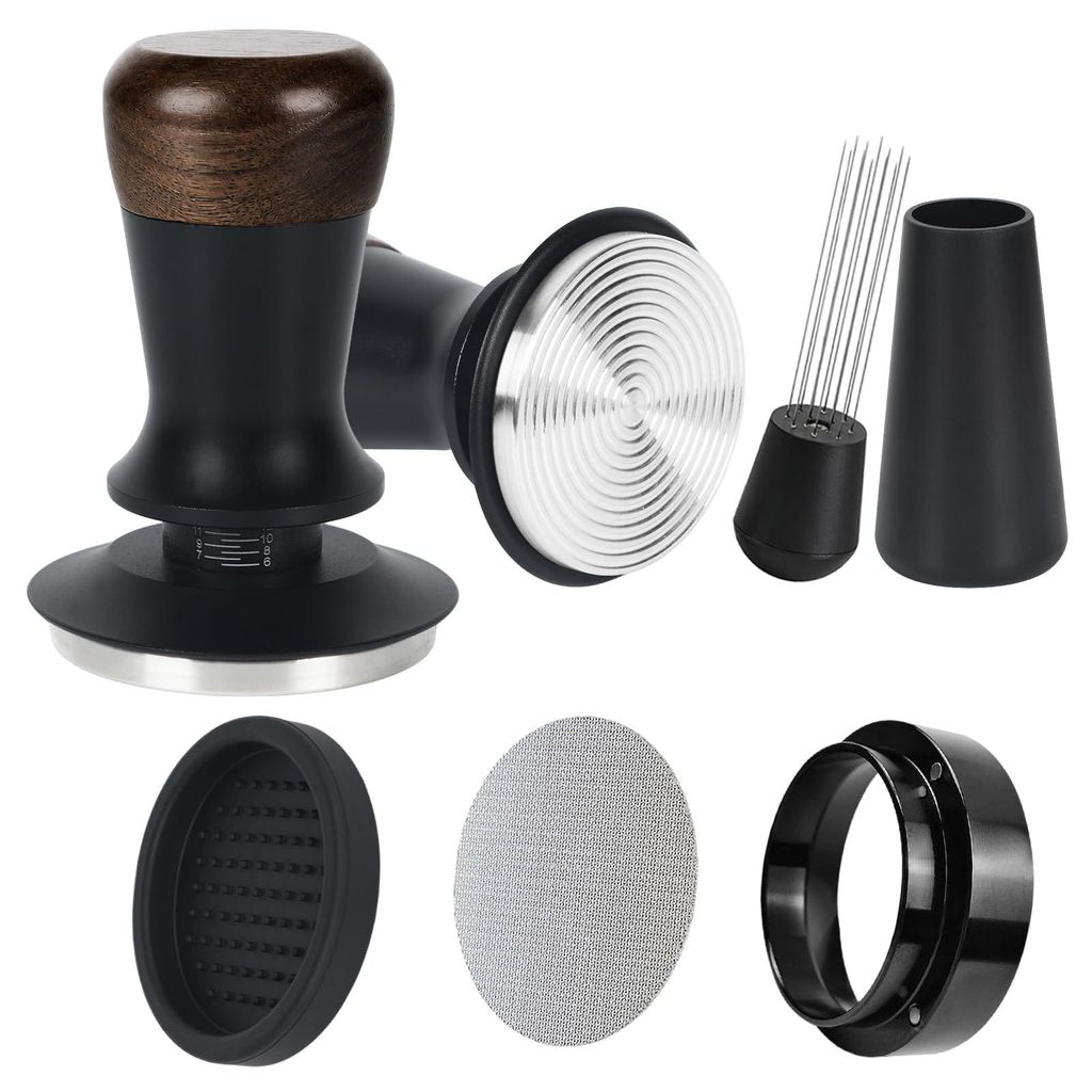58 mm Barista-Zubehörset: Kaffeestampfer, Dosierer, Puck Screen
