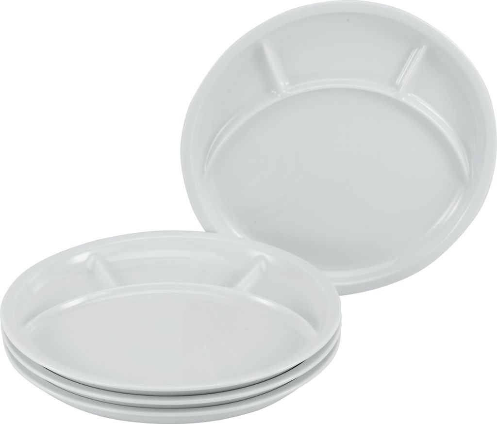 CreaTable, 22922, Universal Weiss, Fondueteller 4-tlg, Porzellan