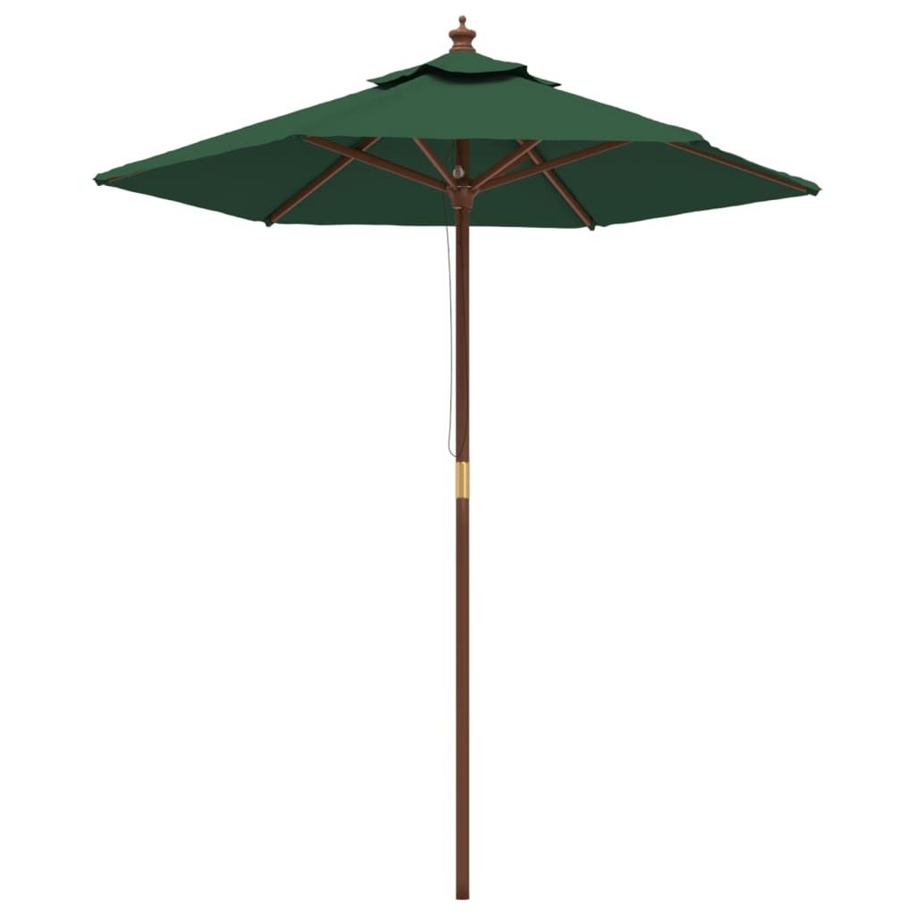vidaXL Sonnenschirm mit Holzmast Grün 196x231 cm Produktbild 