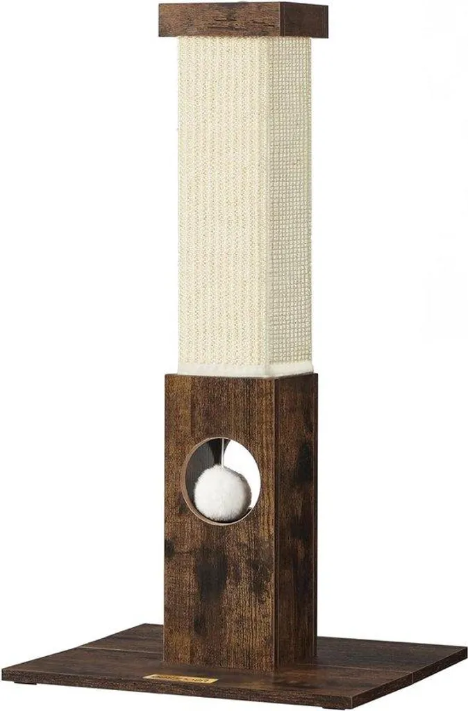 Arbre à chat compact 73 cm en sisal marron : stoppez les griffes au salon