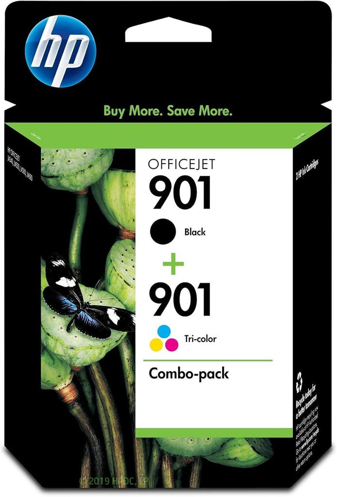 Doppelpack HP 901 Tintenpatronen, Schwarz + dreifarbig, für OfficeJet 4500, J4500 Serie, J4680, (HP CC653AN + HP CC656AN)