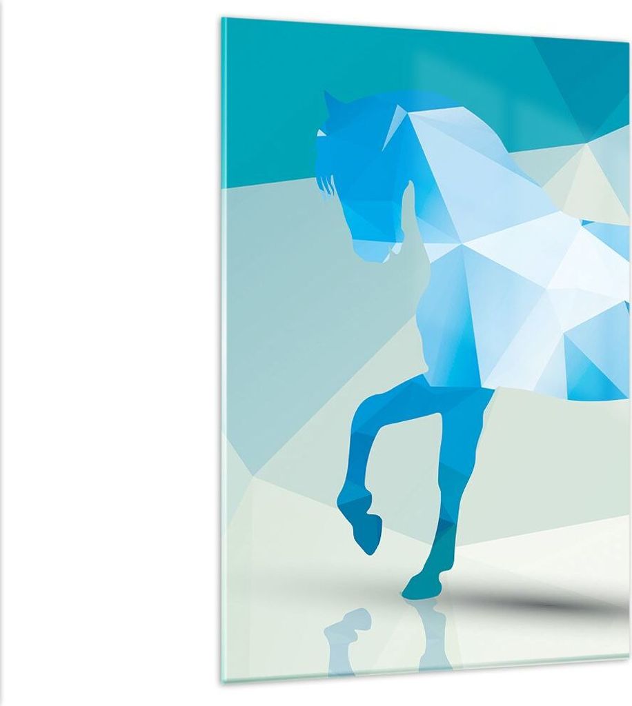 Bilder auf glas - Einteilig - Pferd Illustration modern Grafik - 80x120cm - Glasbilder - Wandbilder - Bilder - Wanddekoration aus Glas - Glas Bilde...