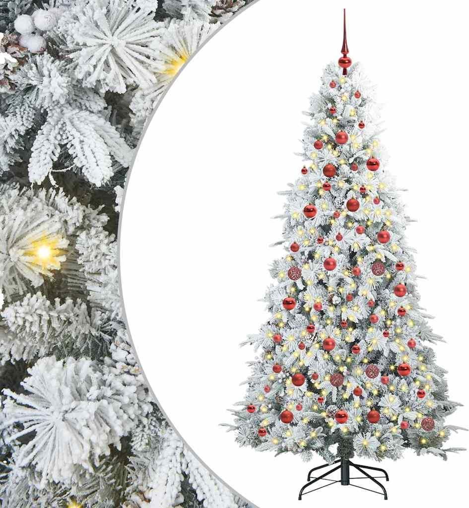 vidaXL Künstlicher klappbarer Weihnachtsbaum Weiß 180 cm PE und PVC