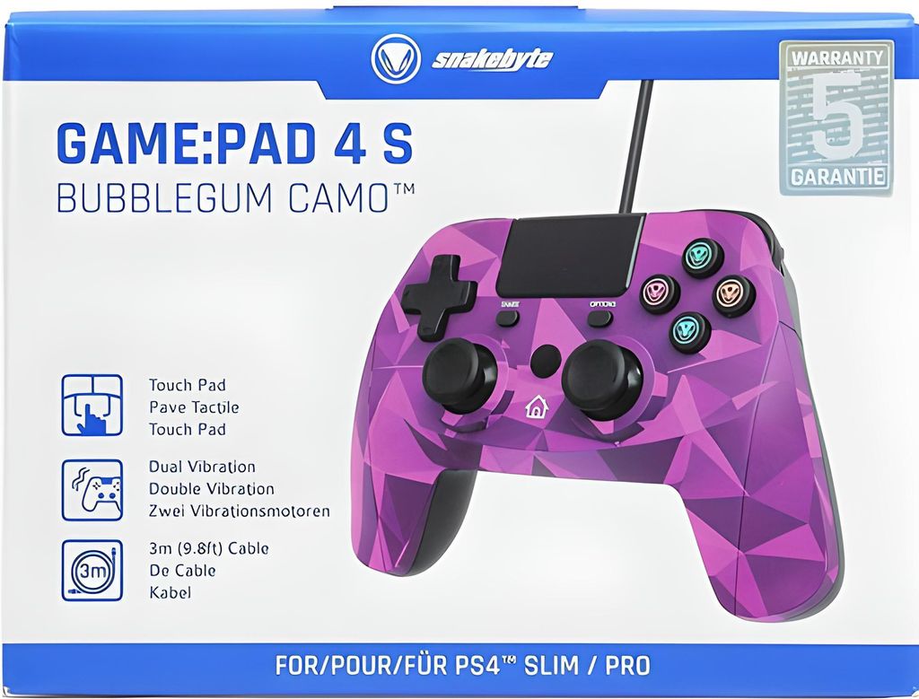 Snakebyte PS4 Game Pad 4S en Bubblegum Camo Image du produit 