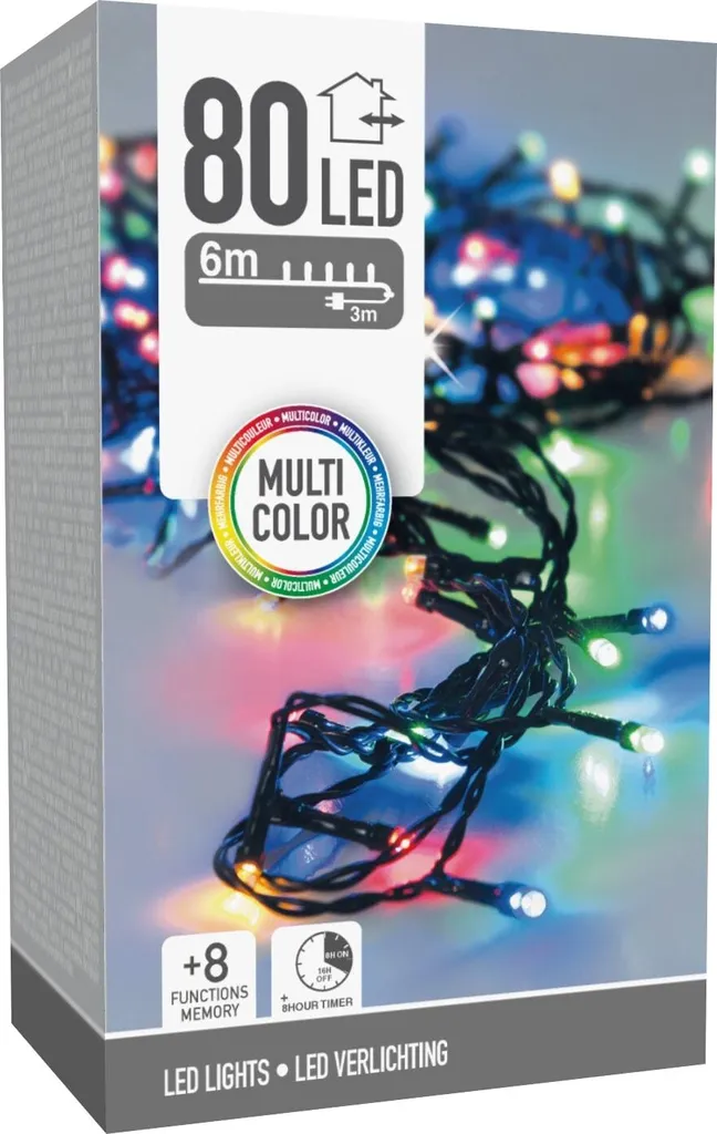 Catena Luminosa 80 LED 6m DSS - Timer e 8 Giochi Luce Multicolore