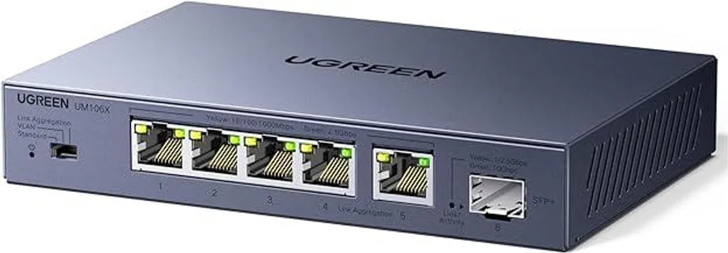 Switch UGREEN 2.5G 5 Porte + 10G SFP+: Velocità Estrema per NAS e PC