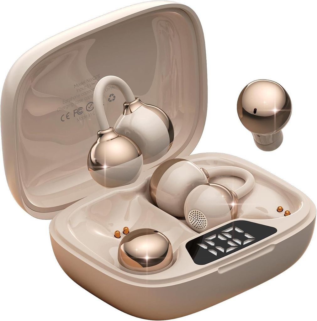 Open Ear Kopfhörer 6.0 & 2-in-1 mit 36 Std Akkulaufzeit, Bassstark, Ultrakompakt & IPX5 Wasserdicht, Für Arbeit,Sport & Schlaf, Tag-/Nacht-Tragem...