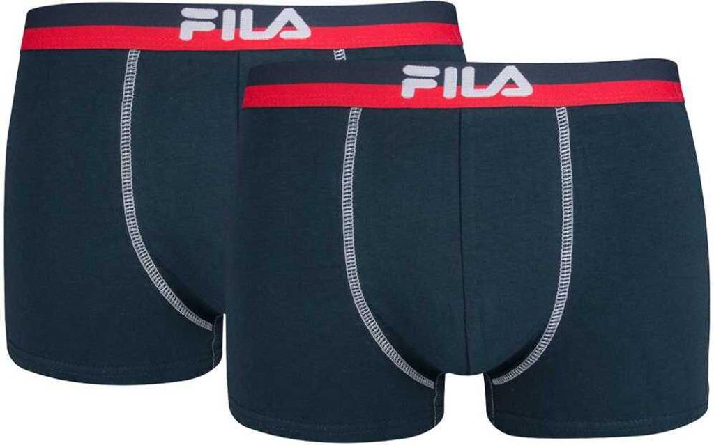 FILA Herren Boxer Shorts - Logobund, Urban, Baumwolle Stretch, einfarbig Marine L