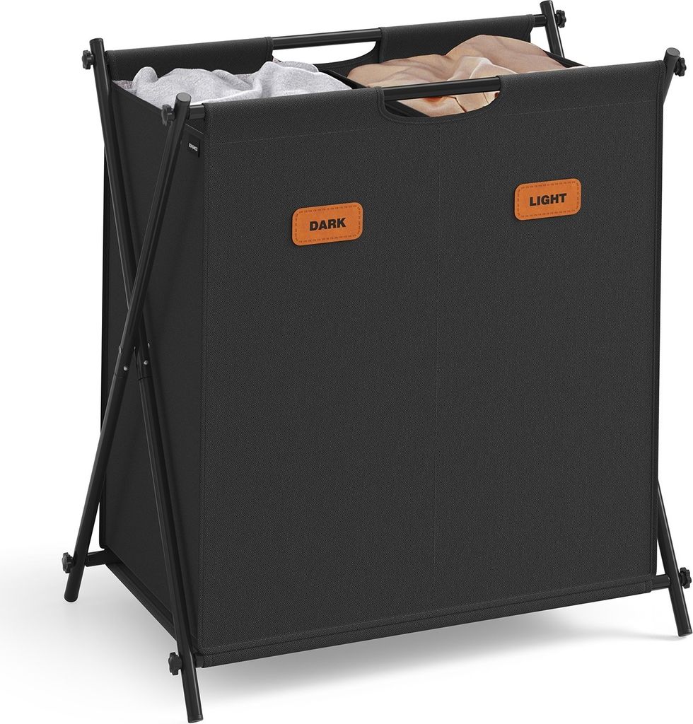 SONGMICS Wäschekorb, Wäschesammler 115 Liter, Wäschebox, klappbares X-Gestell