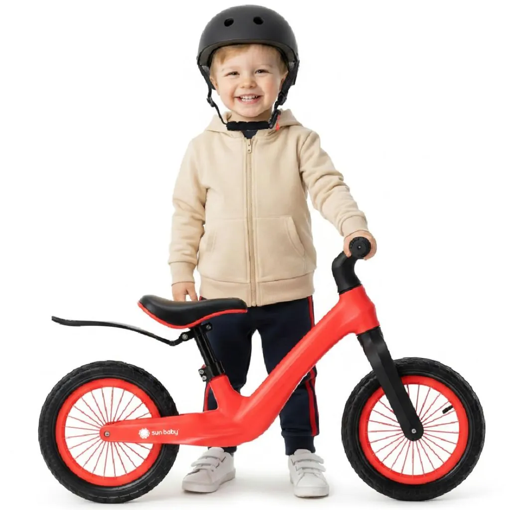 Vélo d'équilibre SPORT en nylon léger pour enfant dès 2 ans, rouge