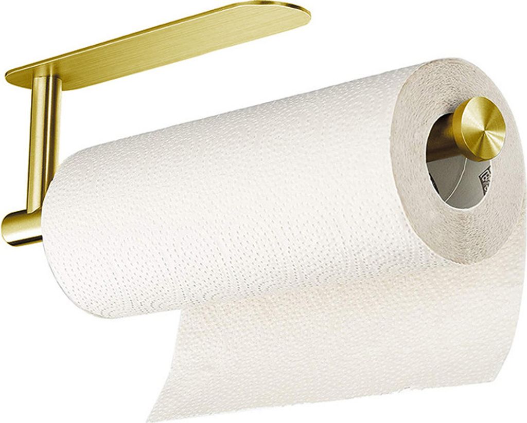 Küchenrollenhalter ohne Bohren/Bohren, küchenrollenhalter Wand, küchenpapierhalter Edelstahl, Gold