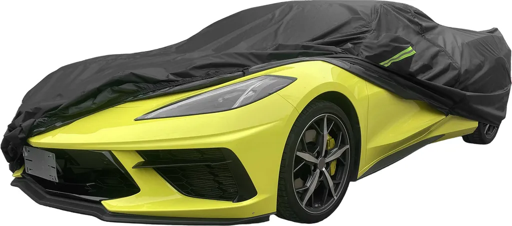 Housse Voiture Anti-UV avec Fermeture Éclair Corvette C8 Noir Résistant