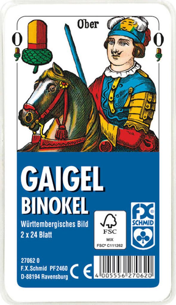 2 x 24 Blatt Ravensburger Spielkarten Gaigel Binokel Wür. Produktbild 