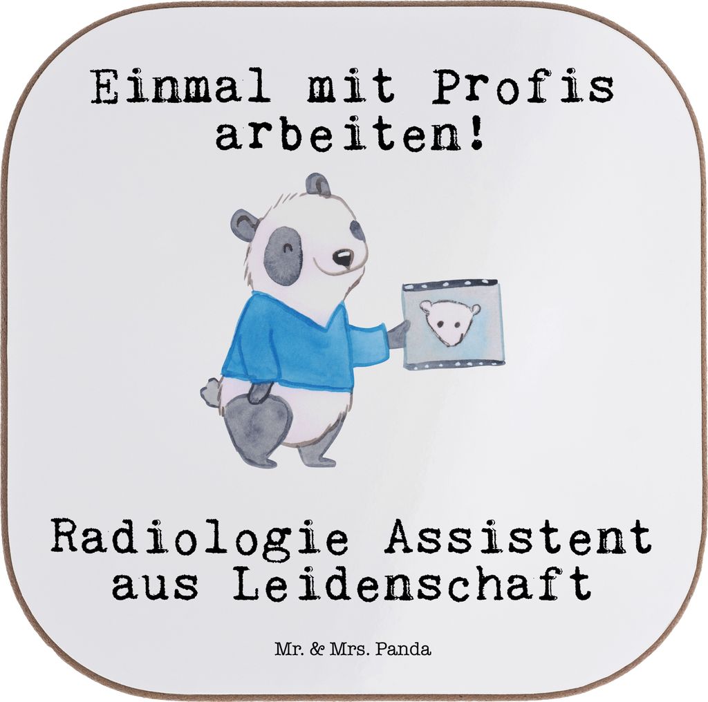 Mr. & Mrs. Panda Tischschoner Radiologie Assistent Leidenschaft - Weiß - Geschenk, Untersetzer Gläser, für, Glas, Tasse, Coaster, gläserunterse...