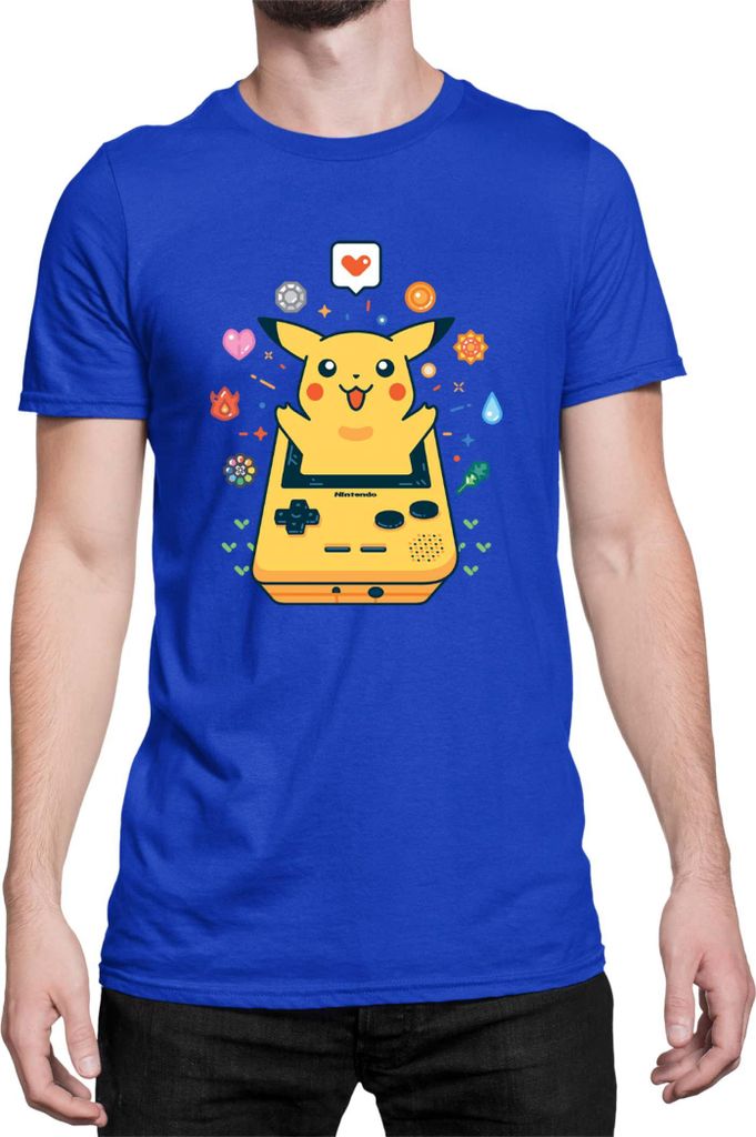 Herren T-Shirt Japan Manga Anime Comics Pokemon 037, Man 2XL / Blau