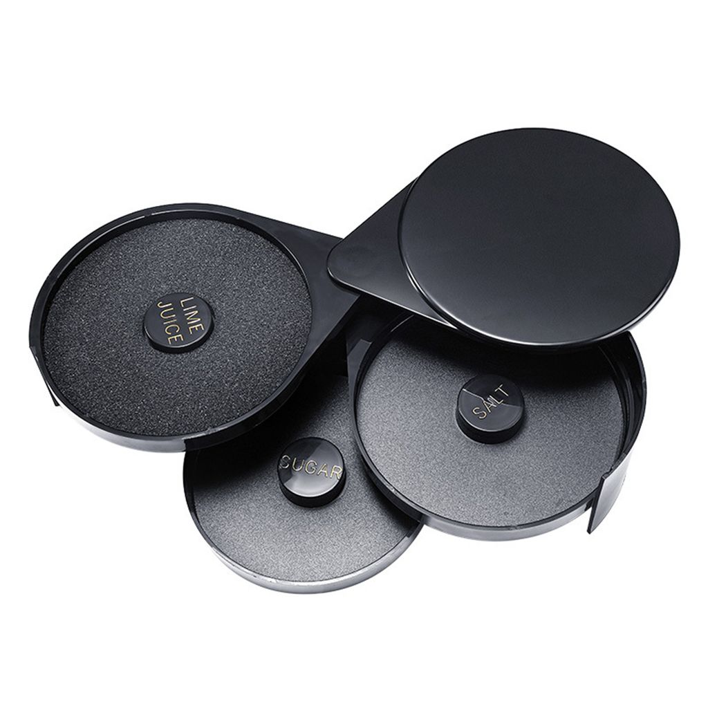 Glasrand, Lebensmittelqualität, glatter Rand, mehrschichtig, staubdicht, drehbar, Mehrzweck-Kunststoff, 3-stufiges Barglas, Cocktail-Zucker-/Salzr...
