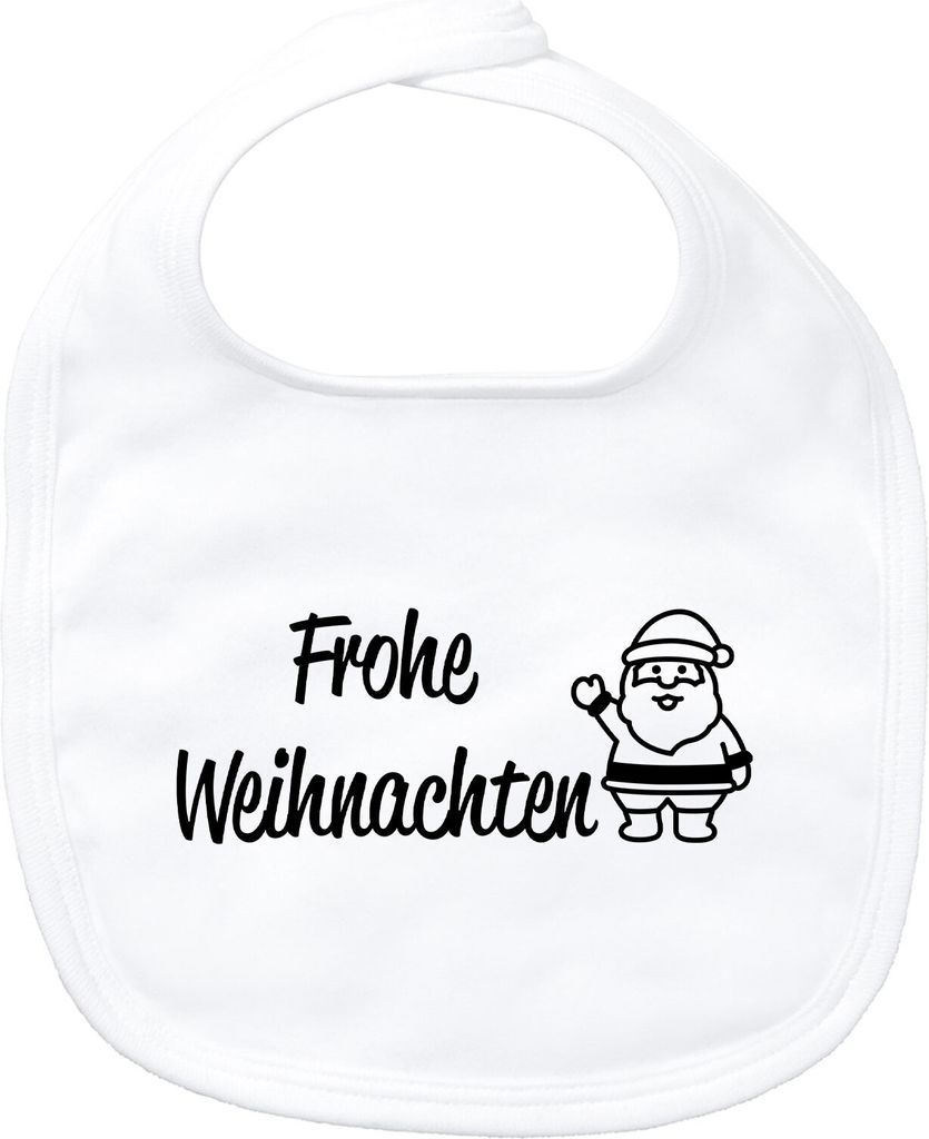 Huuraa Baby Lätzchen Frohe Weihnachten Weihnachtsmann White Klettverschluss Baumwolle Latz Geschenkidee