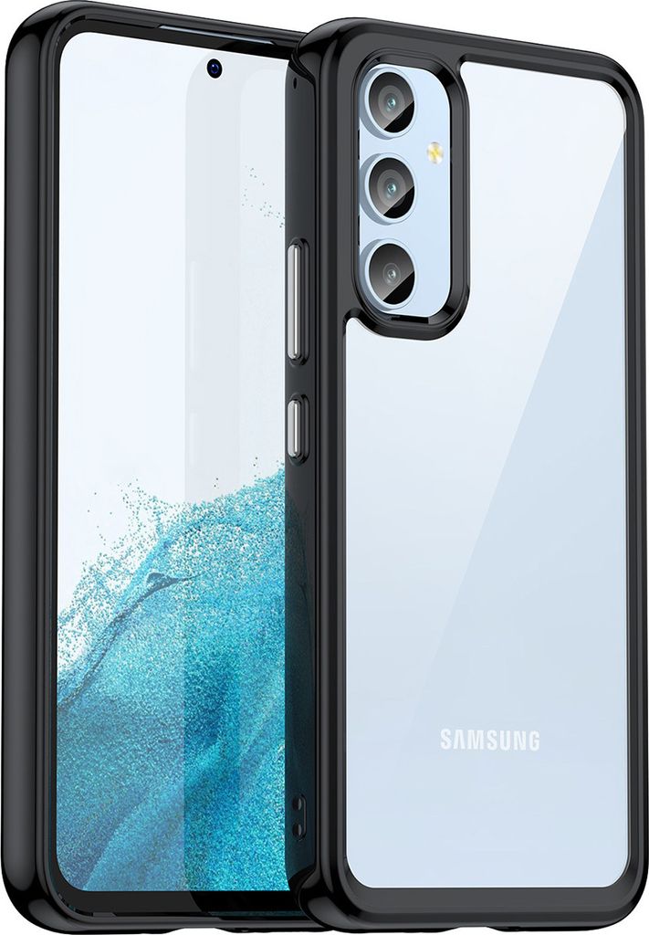 Galaxy A54 5G Hülle, Klar Rückseite Stoßfeste TPU Silikon Bumper Schutzhülle für Samsung Galaxy A54 5G Schwarz