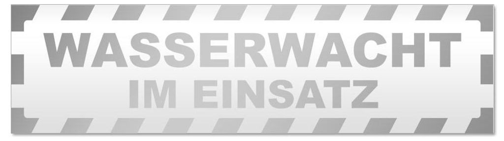 Kiwistar Wasserwacht im Einsatz gestreift Magnetschild Schild magnetisch - 30cm Silber - Magnetfolie für Auto PKW Kfz