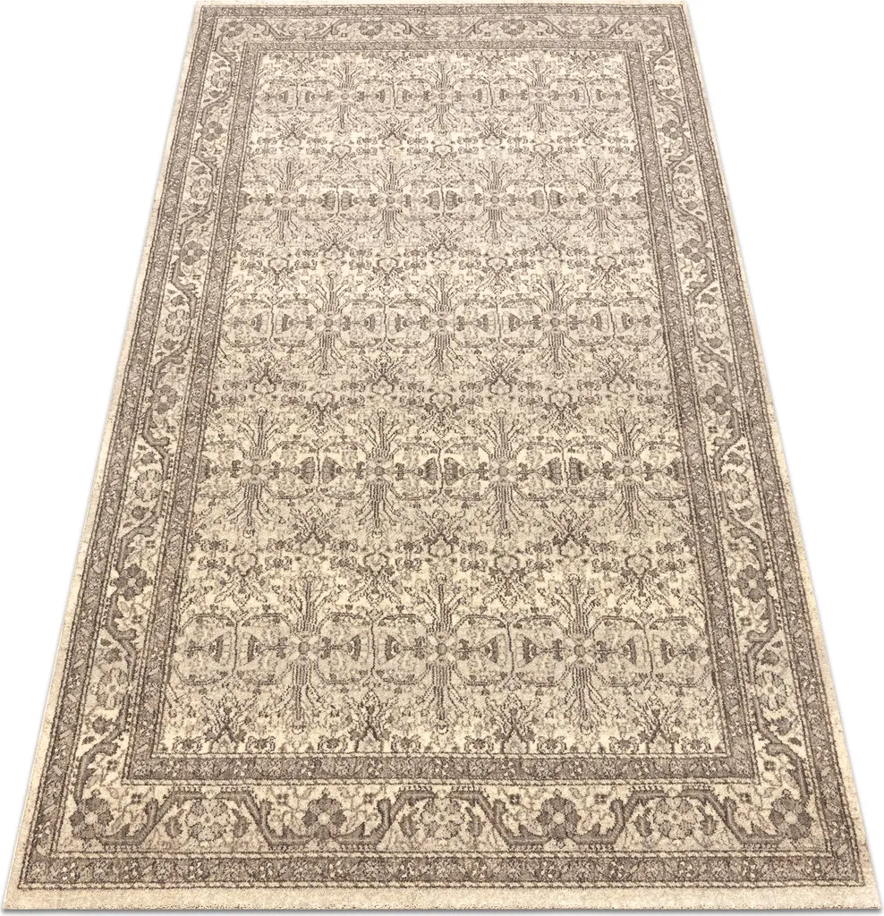 Tapis laine résistant et anti-tache beige brun 80x160 cm LEGEND