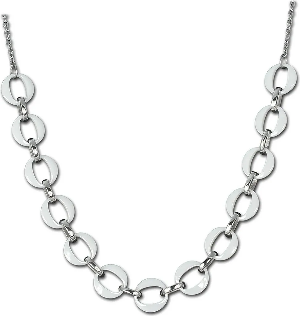 Amello Collana 70cm Acciaio e Ceramica Bianca D2ESKX02W | Gioielli Donna