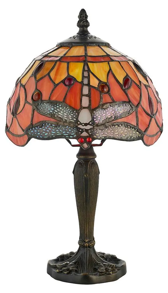 Lampe style Tiffany DRAGONFLY FLAME : finissez-en avec les pièces sombres