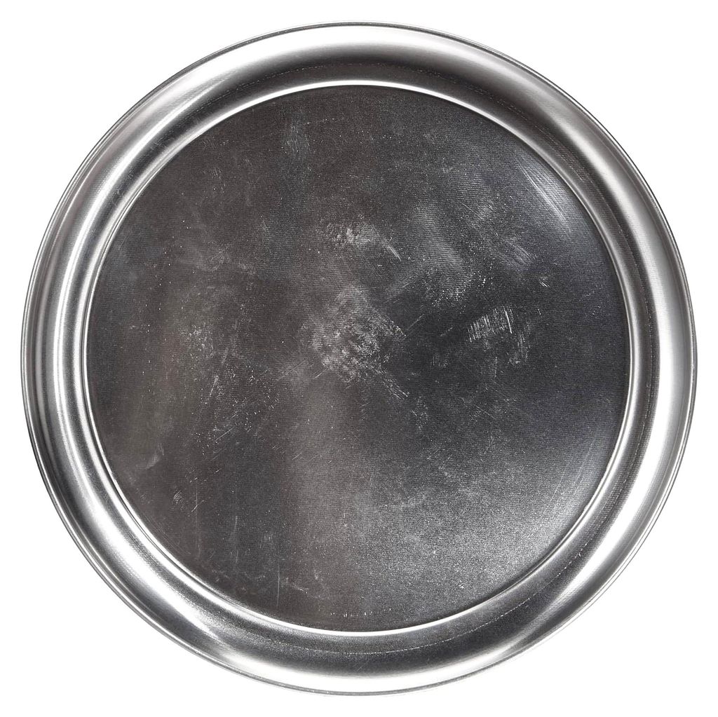 Flacher Pizzateller, 28 cm Durchmesser, Aluminium, silber