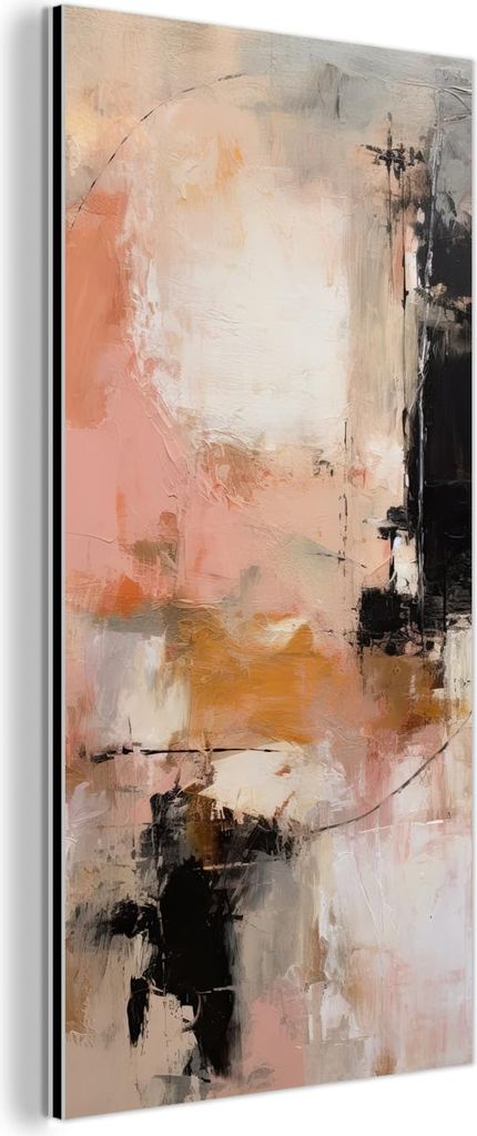 MuchoWow Wanddekoration Metall Metallbild Wandkunst 40x80 cm Kunst - Abstrakt - Beige - Farbe MuchoWow Aluminium Gemälde - Wanddekoration - Indust...